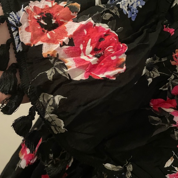 Torrid full length black / floral maxi dress - Picture 2 of 3